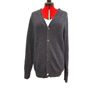 Y2K Banana Republic Silk Merino Cotton Cardigan Sweater Size womens‎ Medium Navy